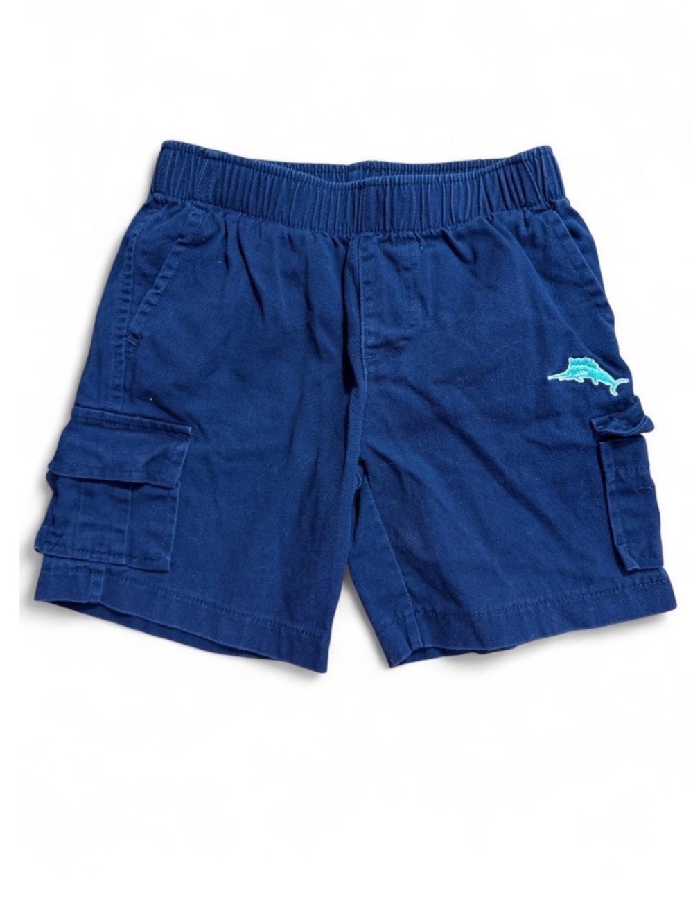 Tommy Bahama Boys Blue Cargo Shorts 3T Embroidered Marlin